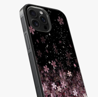 Small Starry Flowers Glass Case captured at a warm angle highlighting gloss, texture and premium glass finish.