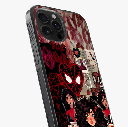 Spider Love Story Glass Case captured at a warm angle highlighting gloss, texture and premium glass finish.