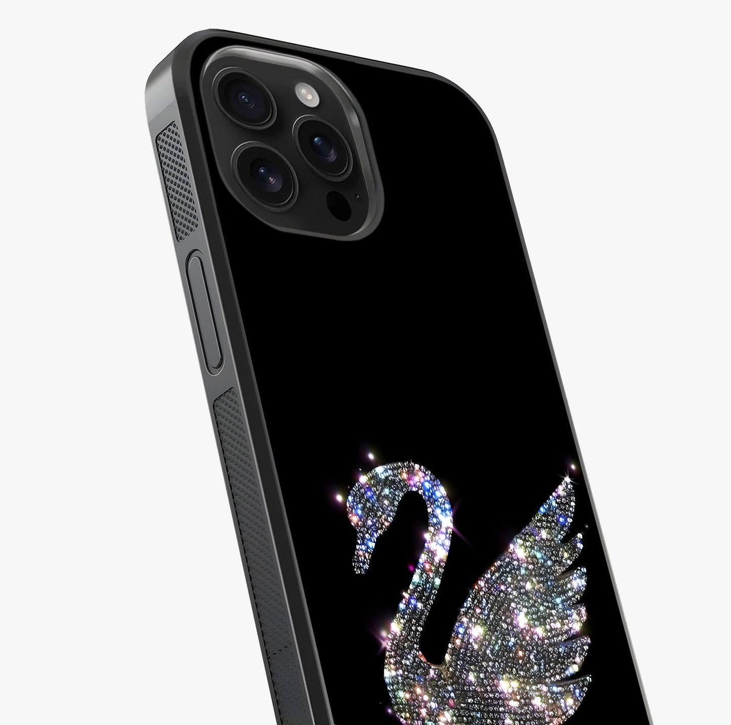 Starlit Swan Grace Glass Case captured at a warm angle highlighting gloss, texture and premium glass finish.