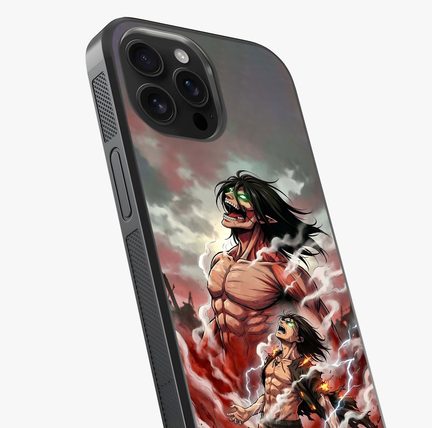 Titan Awakening Fury Glass Case captured at a warm angle highlighting gloss, texture and premium glass finish.