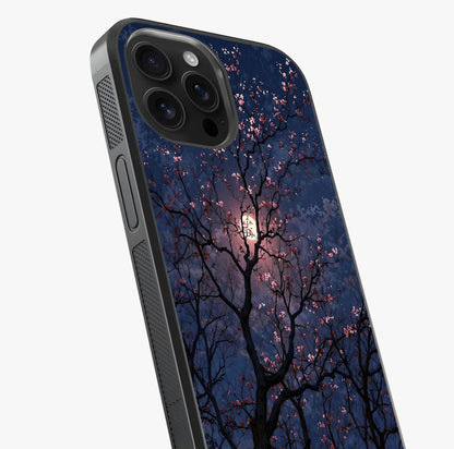 Twilight Sakura Serenade Glass Case captured at a warm angle highlighting gloss, texture and premium glass finish.