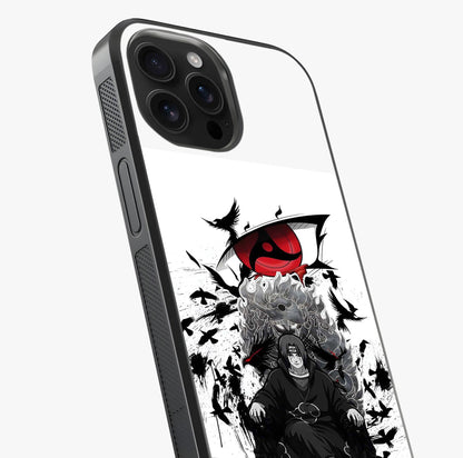 Uchiha Shadow Throne Glass Case captured at a warm angle highlighting gloss, texture and premium glass finish.