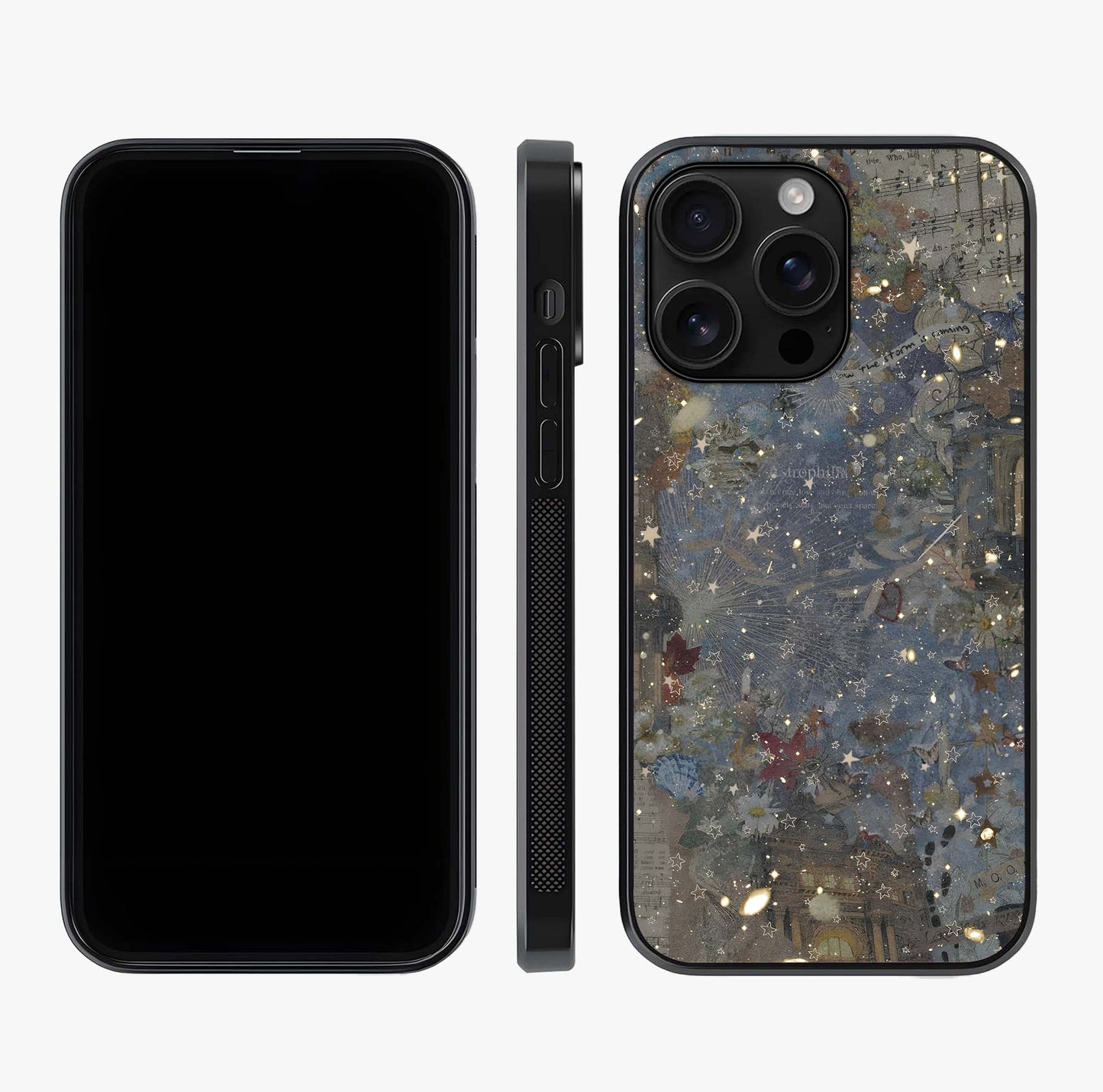 Aesthetic Astrolophia Glass Case displayed upright for full design visibility and premium finish.