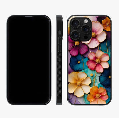 Artlyn Grace Flower Pattern Glass Case displayed upright for full design visibility and premium finish.