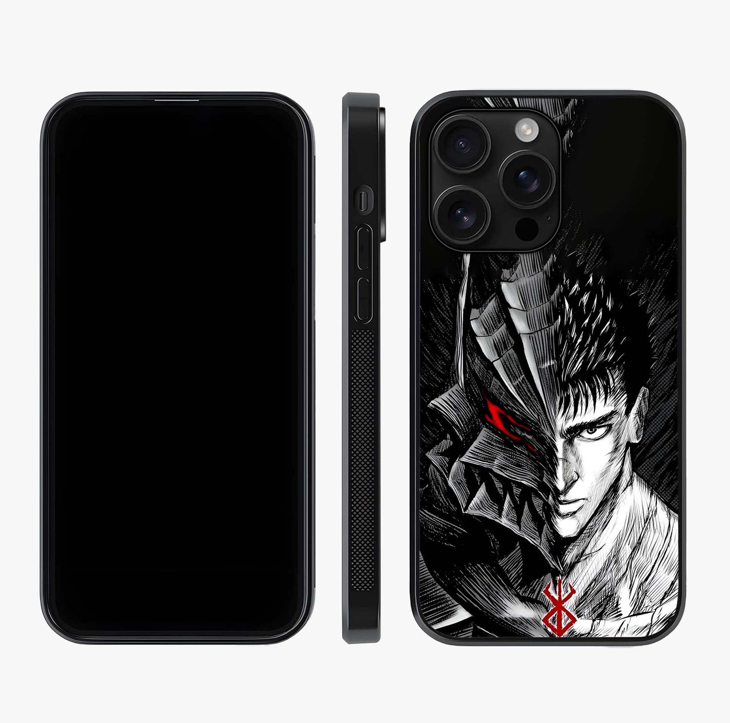 Berserker Blood Oath Glass Case displayed upright for full design visibility and premium finish.