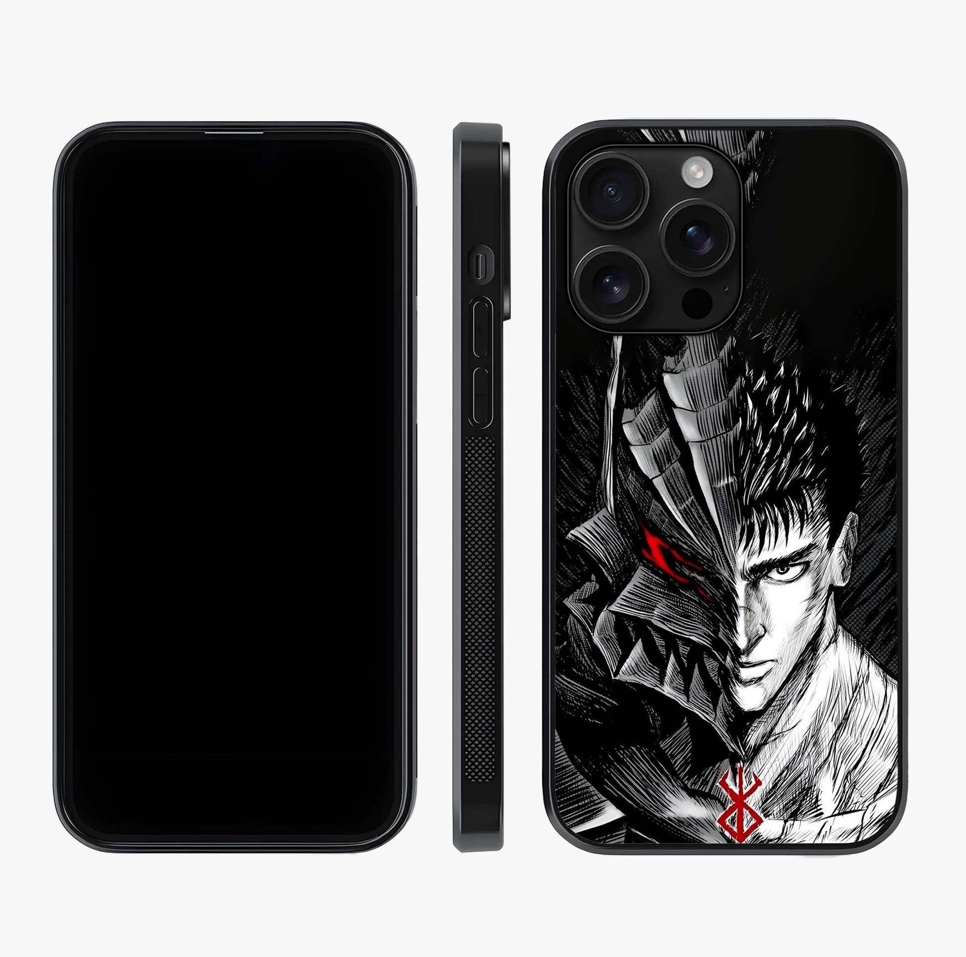 Berserker Blood Oath Glass Case displayed upright for full design visibility and premium finish.