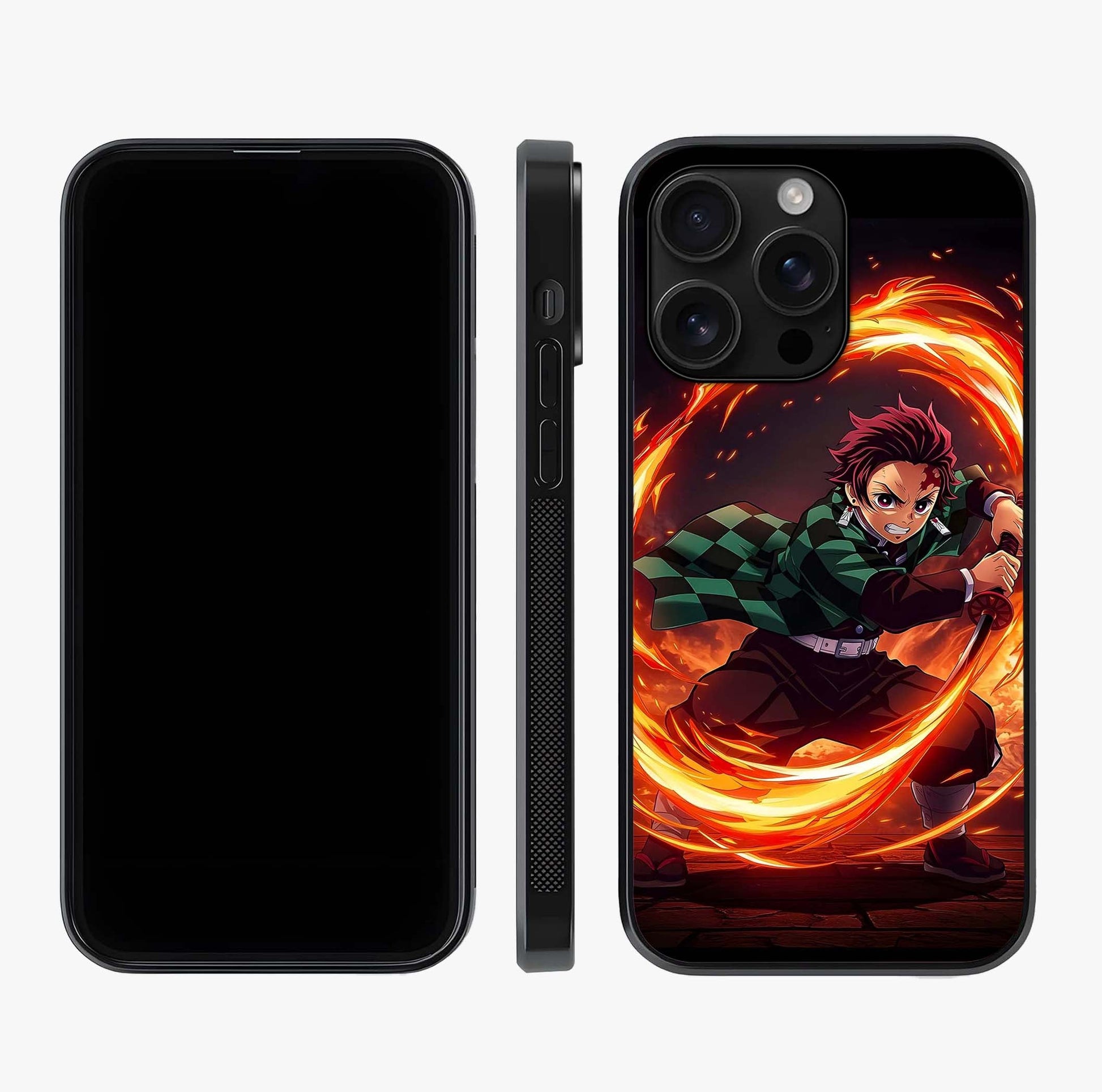 Blazing Sword Resolve Glass Case displayed upright for full design visibility and premium finish.