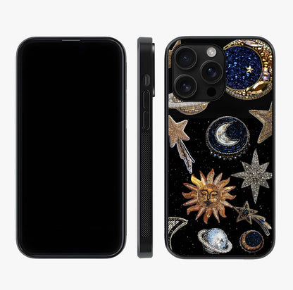 Celestial Gem Constellations Glass Case displayed upright for full design visibility and premium finish.