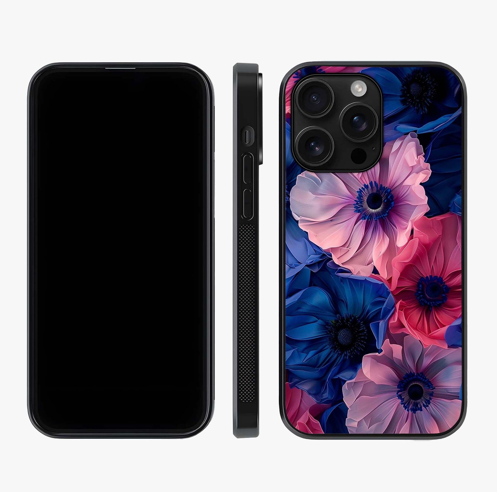 Flower Paper Art Pattern Glass Case displayed upright for full design visibility and premium finish.