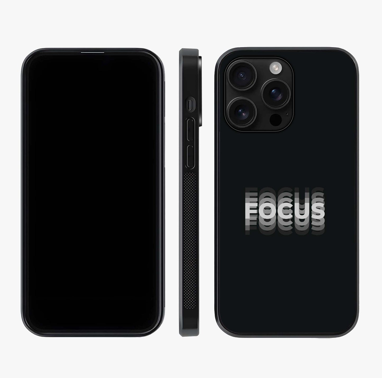 Focus Mode On Glass Case displayed upright for full design visibility and premium finish.