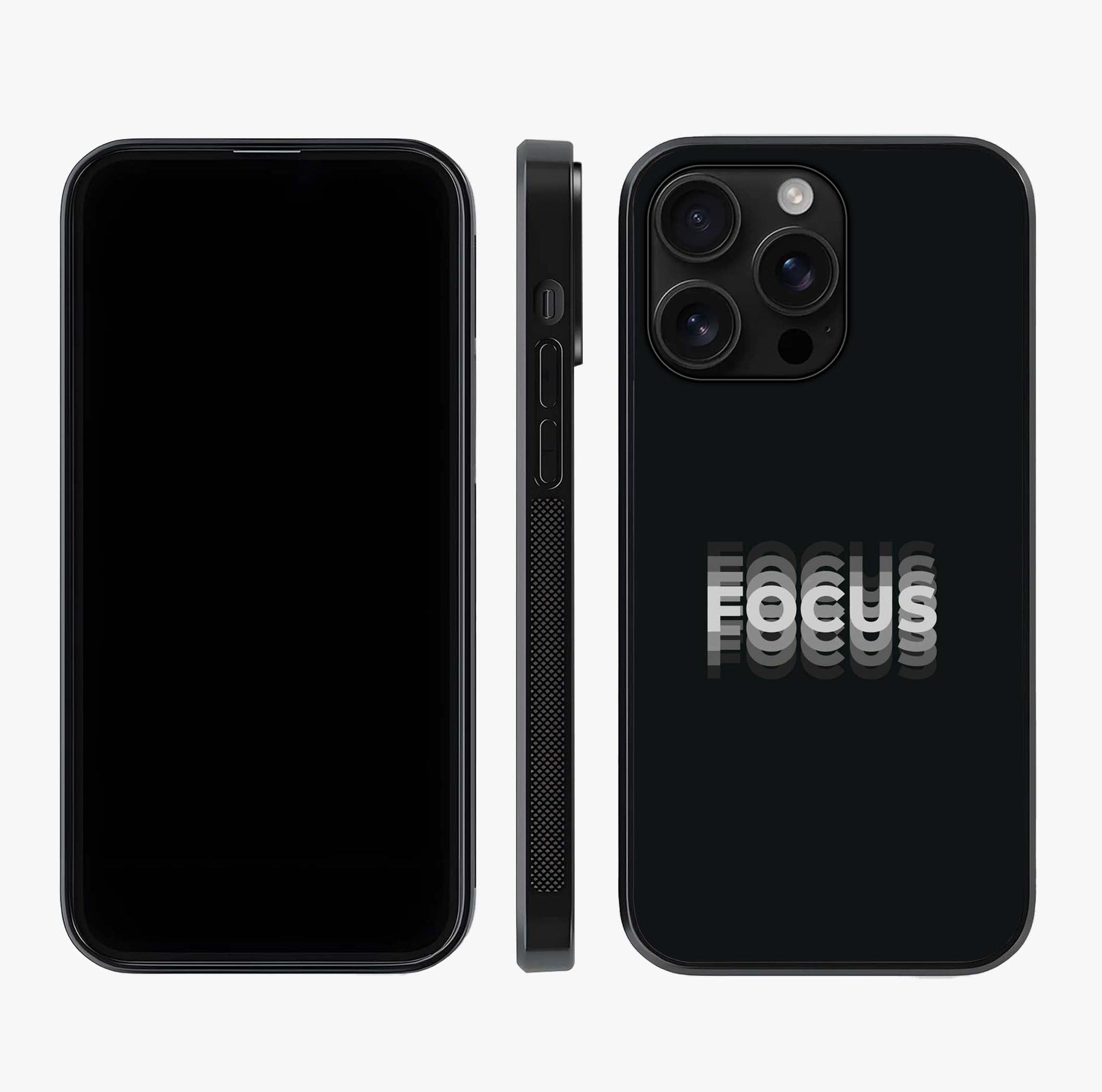 Focus Mode On Glass Case displayed upright for full design visibility and premium finish.