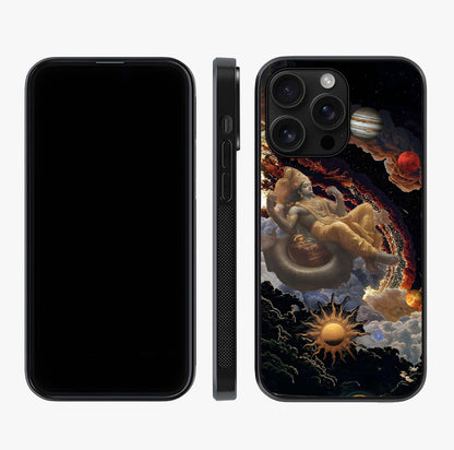 Galactic Divine God Glass Case displayed upright for full design visibility and premium finish.