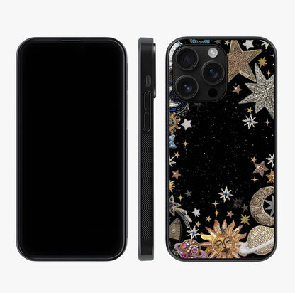 Galactic Jewel Stars Glass Case displayed upright for full design visibility and premium finish.