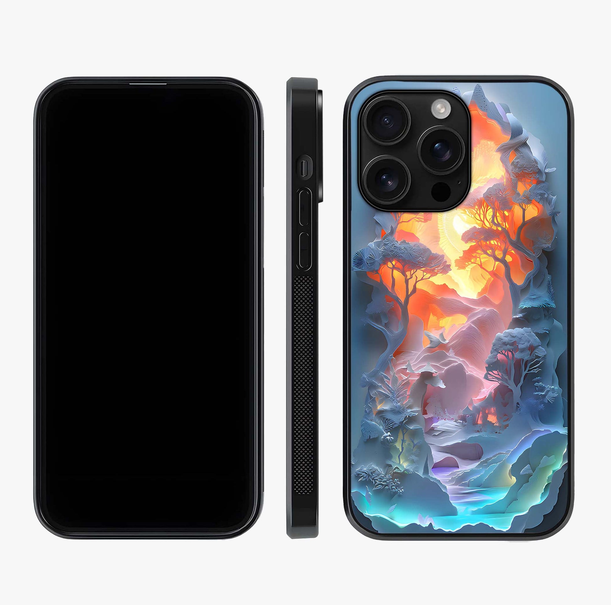 Glow Forest Portal Glass Case displayed upright for full design visibility and premium finish.