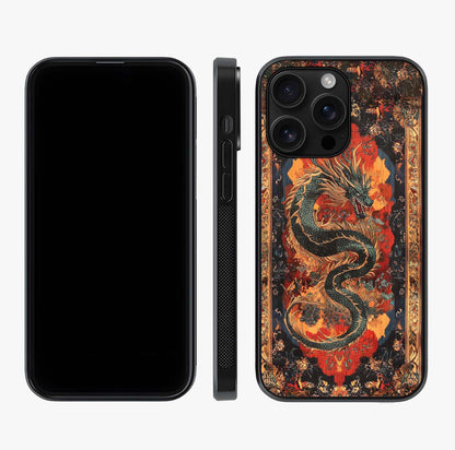 Inferno Dragon Soul Glass Case displayed upright for full design visibility and premium finish.