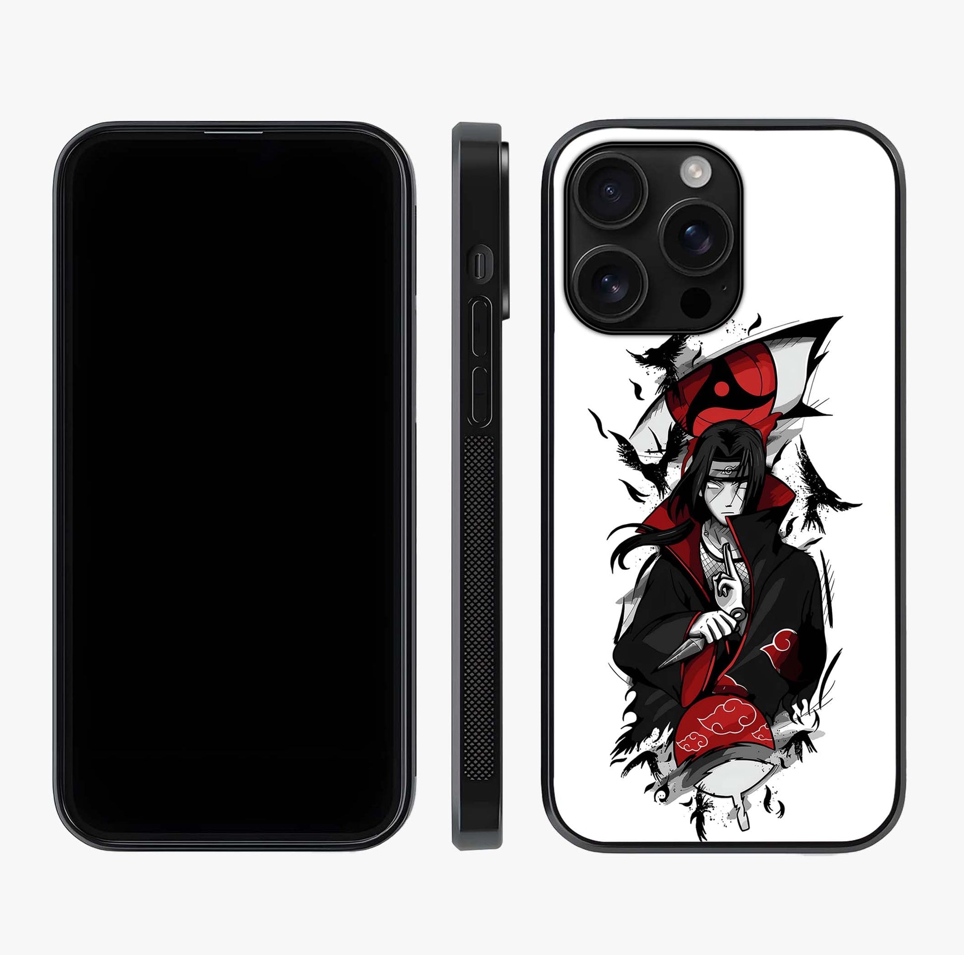 Itachi Sharingan Glass Case displayed upright for full design visibility and premium finish.