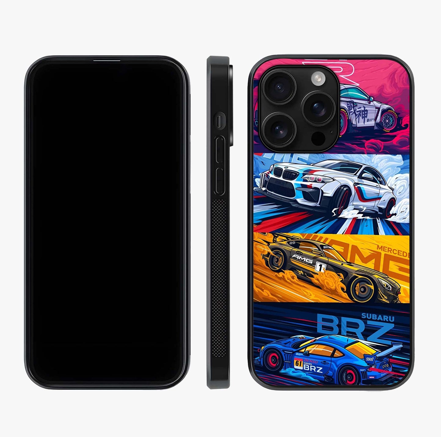 Jdm Sports Car Glass Case displayed upright for full design visibility and premium finish.