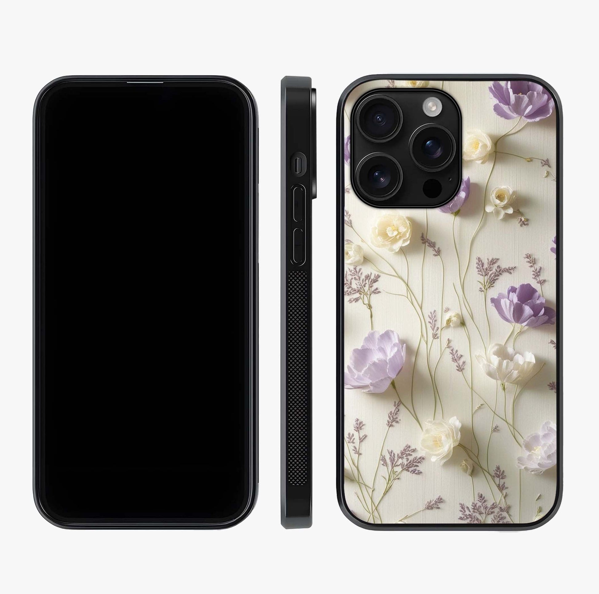 Lilac Breeze Harmony Glass Case displayed upright for full design visibility and premium finish.