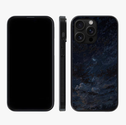 Lunar Veil Silence Glass Case displayed upright for full design visibility and premium finish.