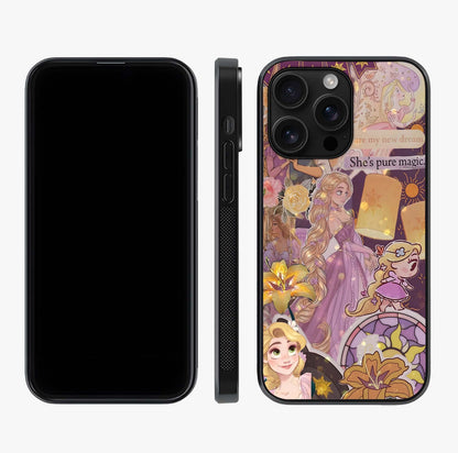 Magical Tangled Dream Glass Case displayed upright for full design visibility and premium finish.