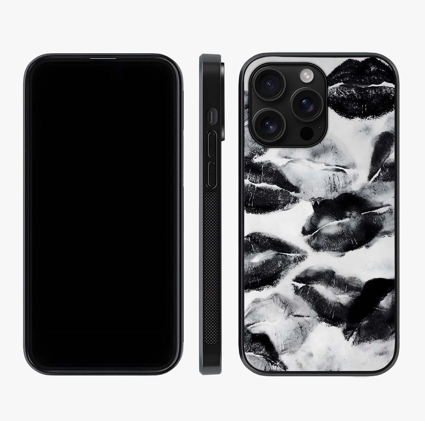 Midnight Kiss Marks Glass Case displayed upright for full design visibility and premium finish.