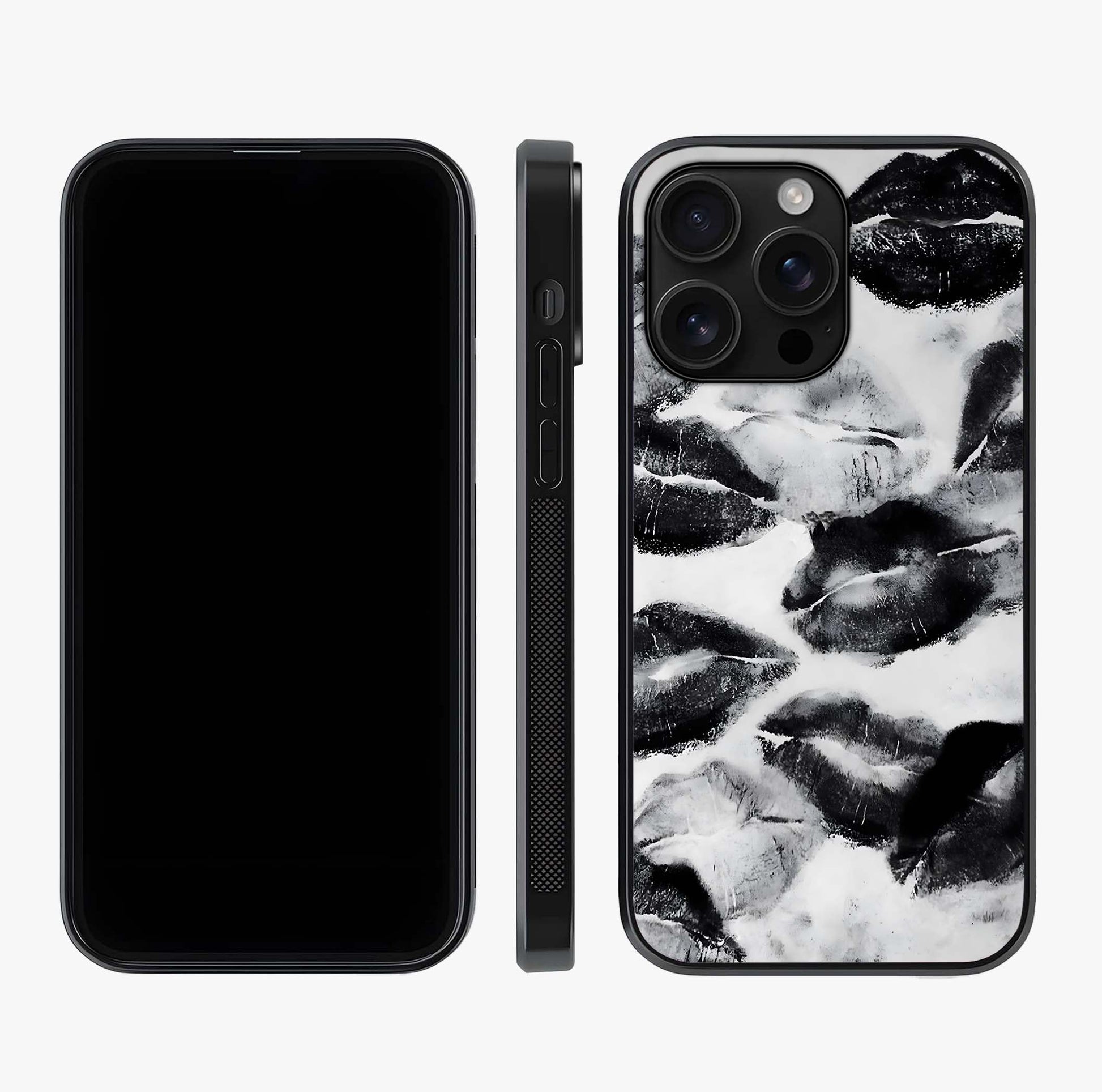 Midnight Kiss Marks Glass Case displayed upright for full design visibility and premium finish.