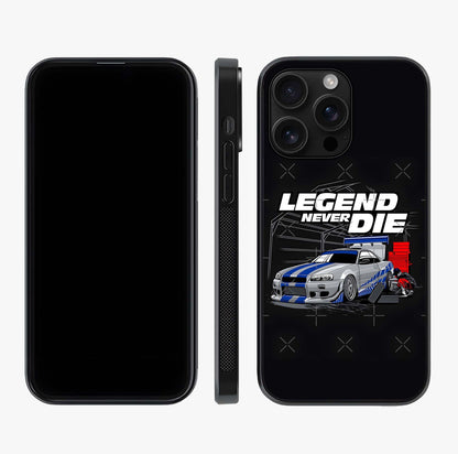 Midnight Racing Legacy Glass Case displayed upright for full design visibility and premium finish.