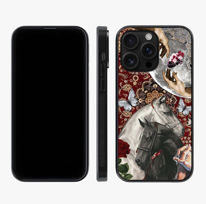 Moonlit Royal Stallion Glass Case displayed upright for full design visibility and premium finish.