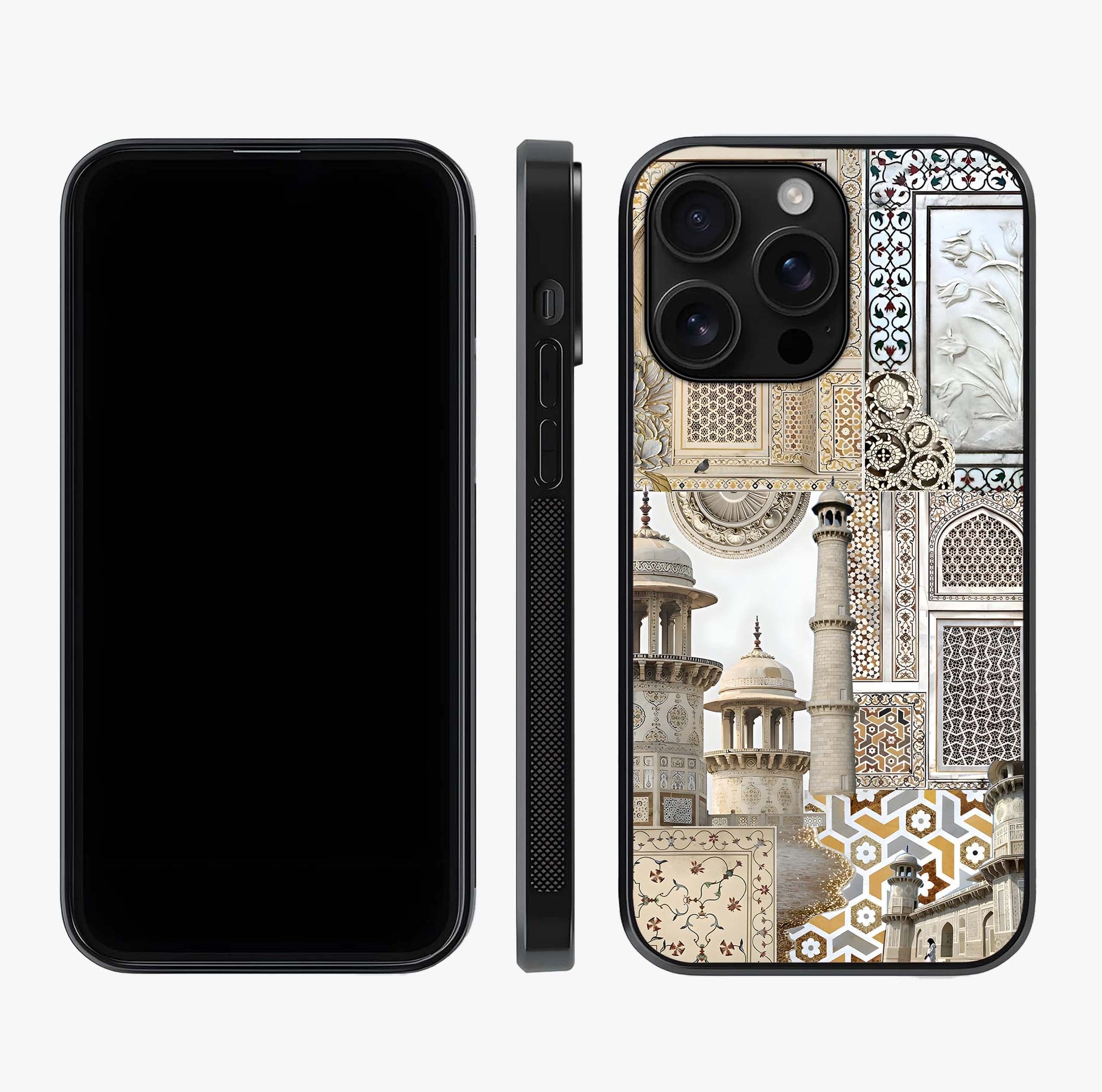 Mughal Marble Legacy Glass Case displayed upright for full design visibility and premium finish.