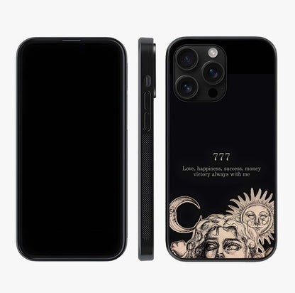 Mystic Victory Aura Glass Case displayed upright for full design visibility and premium finish.