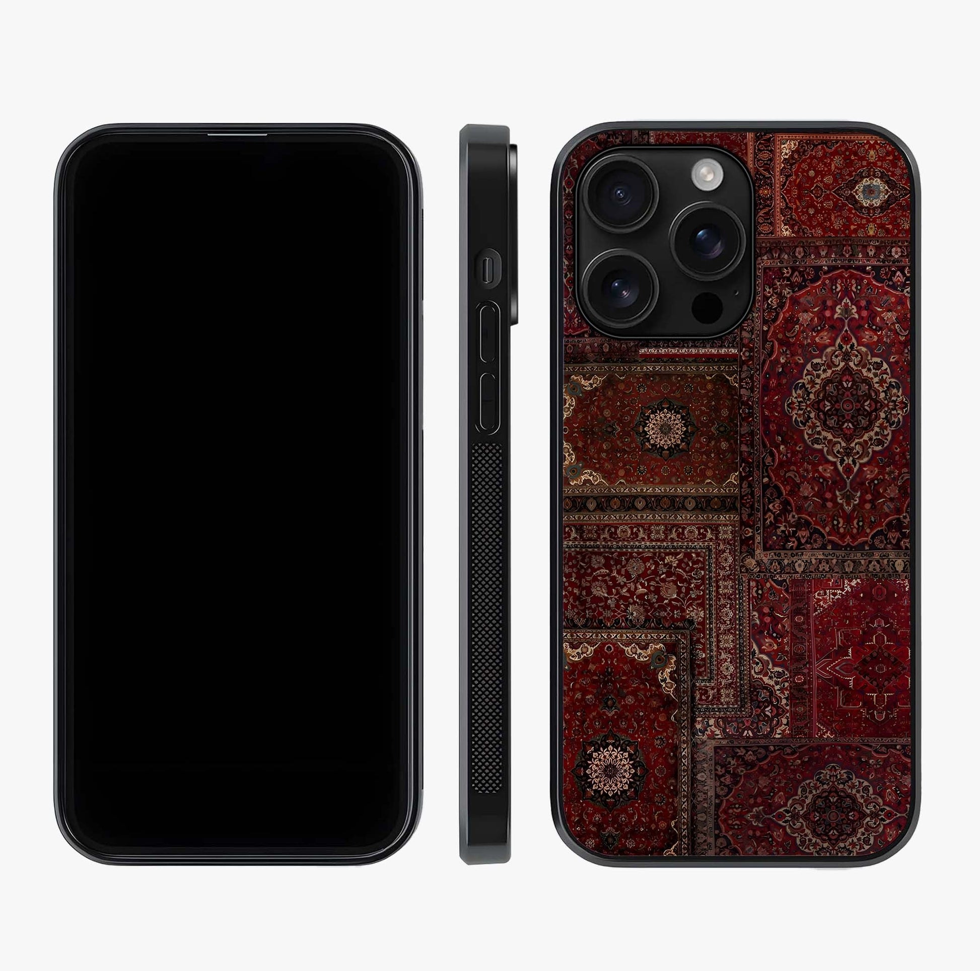 Persian Velvet Tale Glass Case displayed upright for full design visibility and premium finish.