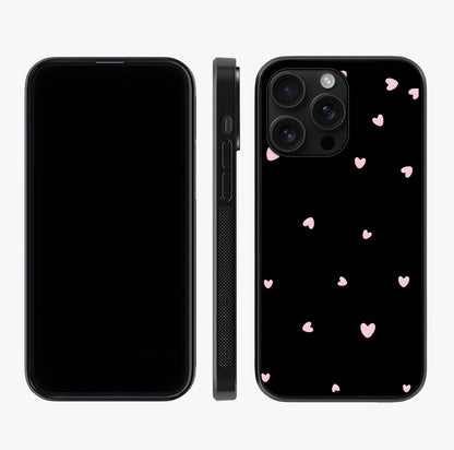 Pink Love Drops Glass Case displayed upright for full design visibility and premium finish.