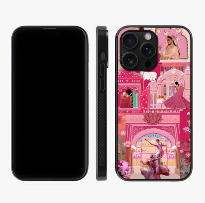 Pink Palace Muse Glass Case displayed upright for full design visibility and premium finish.