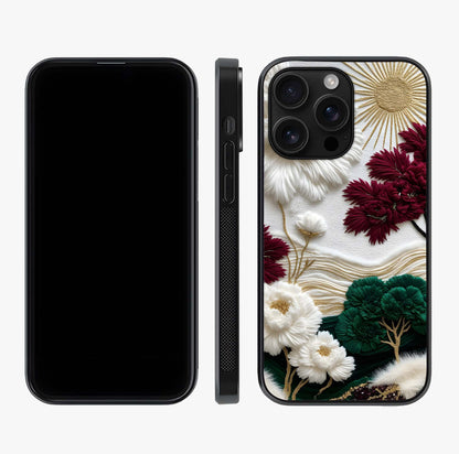 Radiant Bloom Elegance Glass Case displayed upright for full design visibility and premium finish.