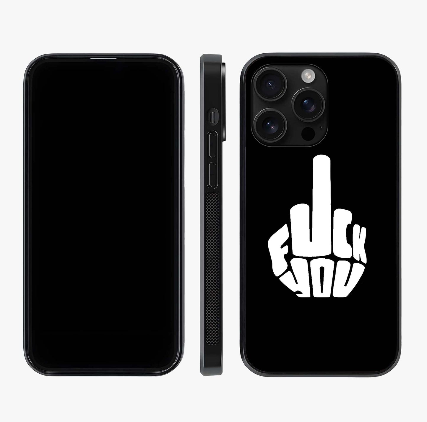 Rebel Mode On Glass Case displayed upright for full design visibility and premium finish.