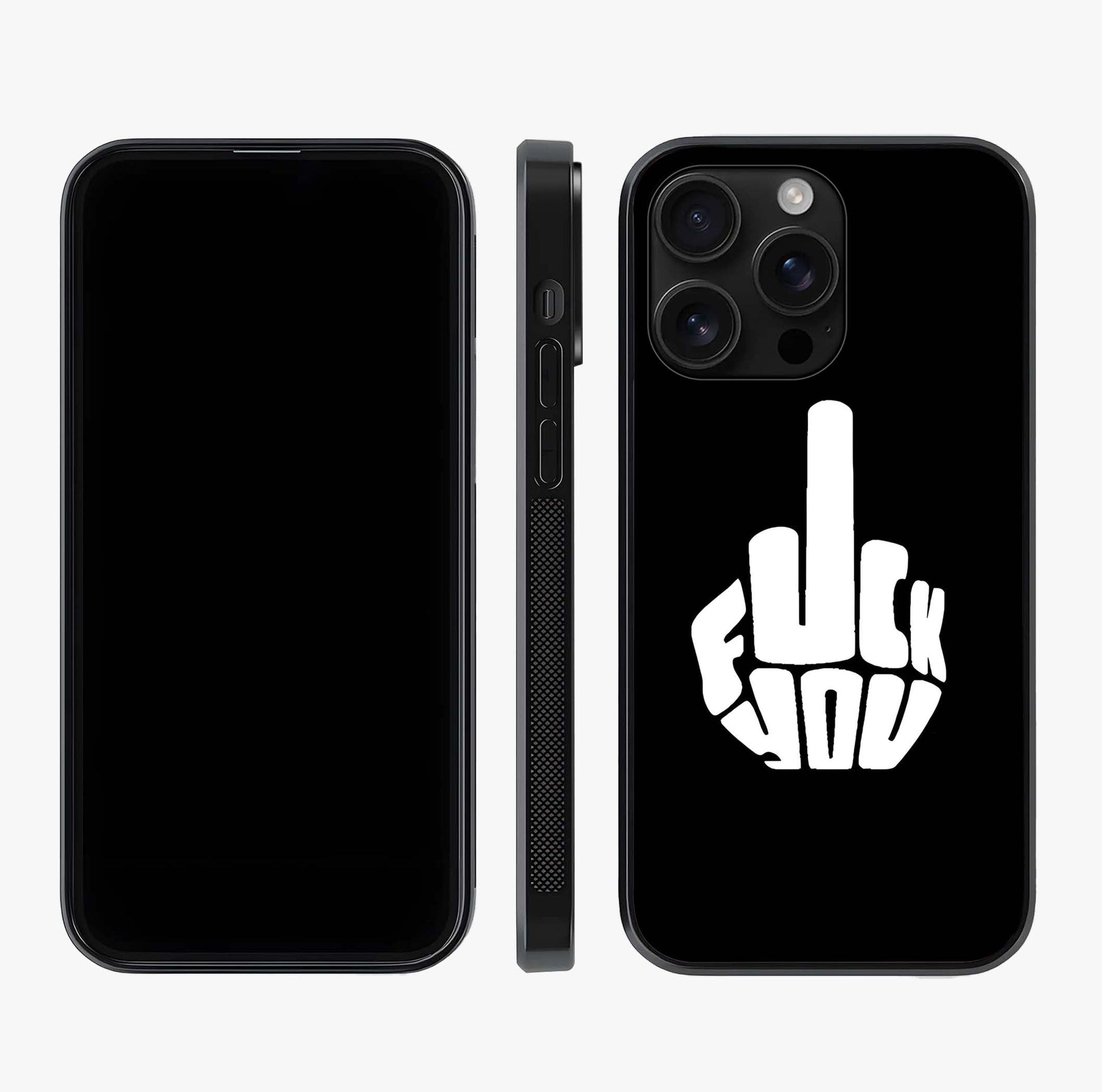 Rebel Mode On Glass Case displayed upright for full design visibility and premium finish.