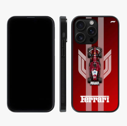 Red Ferrari F1 Vertical Glass Case displayed upright for full design visibility and premium finish.