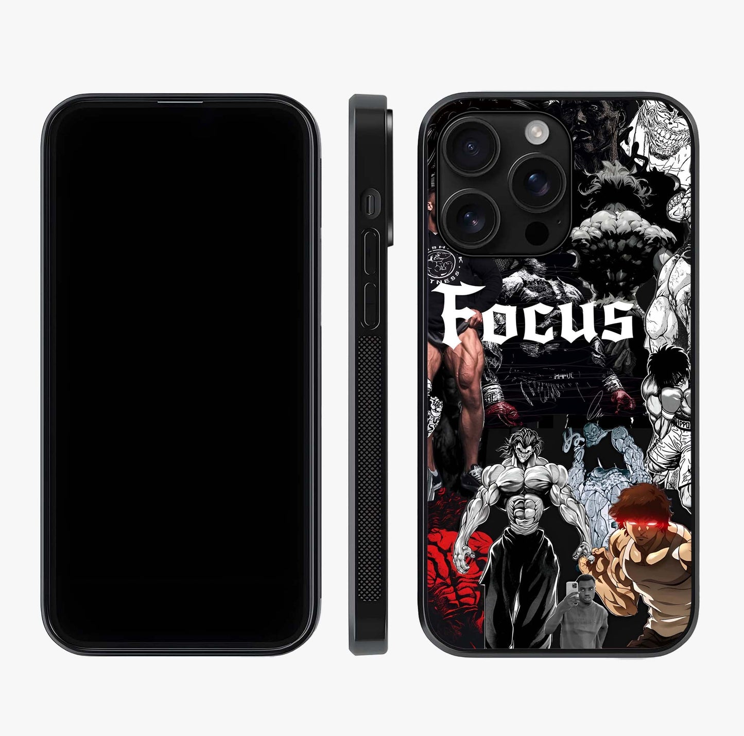 Relentless Power Focus Glass Case displayed upright for full design visibility and premium finish.