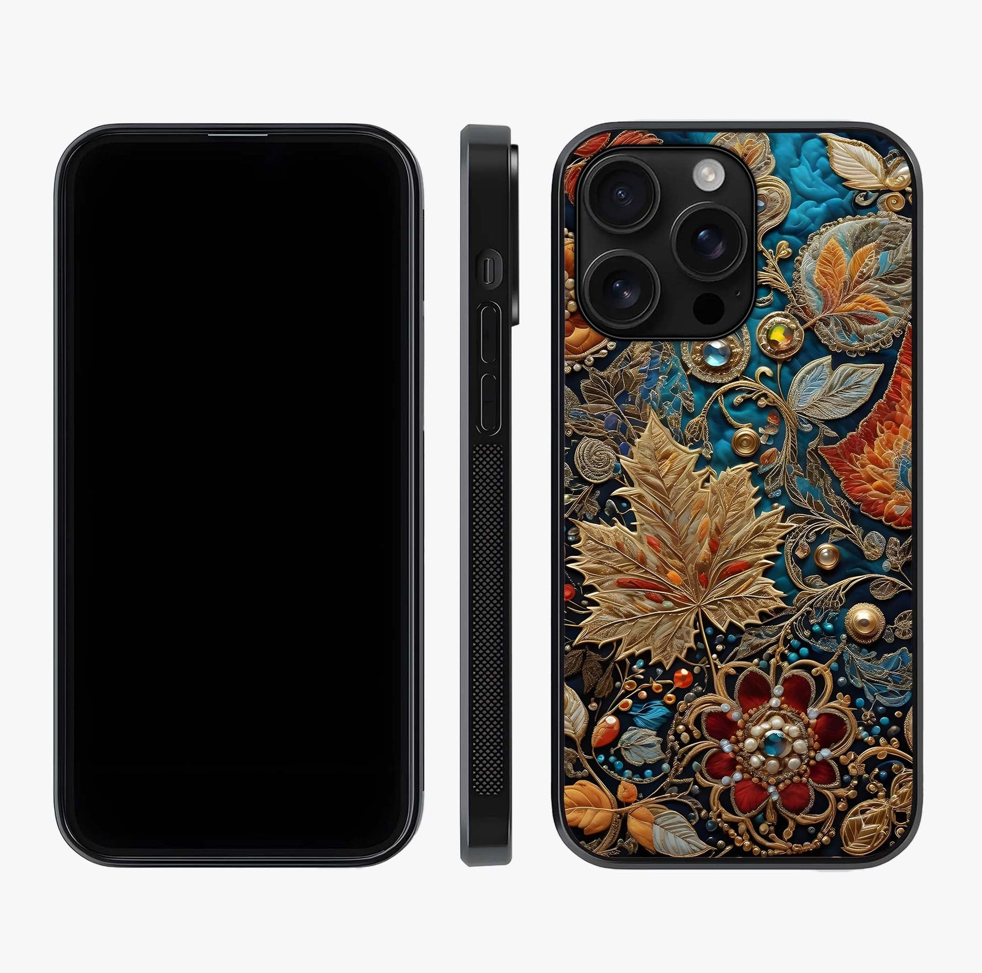 Royal Jewel Garden Glass Case displayed upright for full design visibility and premium finish.