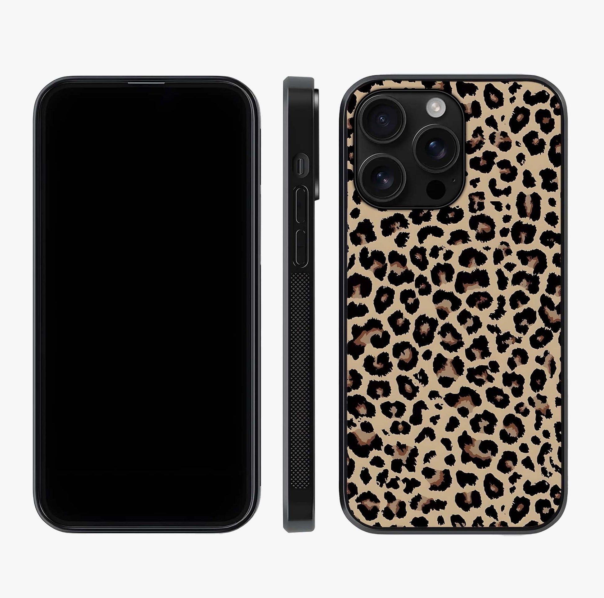 Savage Chic Pattern Glass Case displayed upright for full design visibility and premium finish.