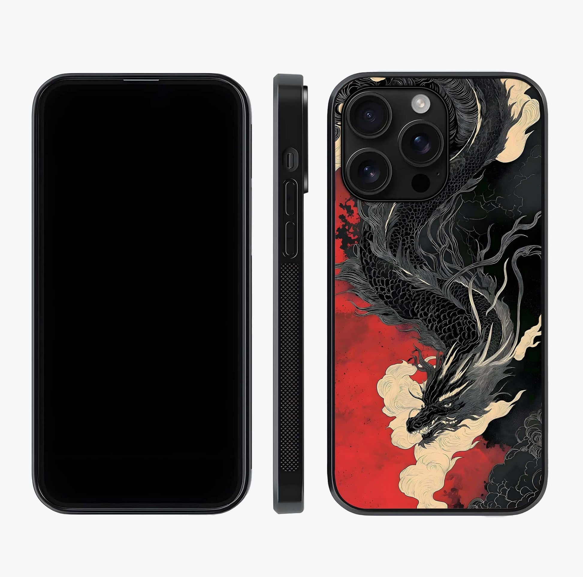Shadow Dragon Fury Glass Case displayed upright for full design visibility and premium finish.