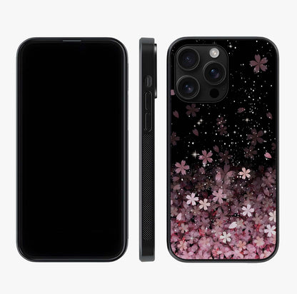 Small Starry Flowers Glass Case displayed upright for full design visibility and premium finish.