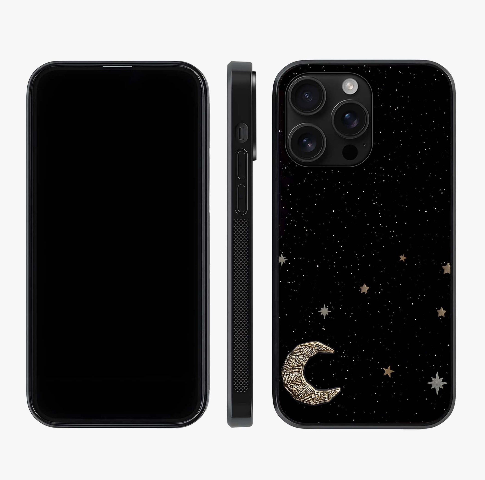 Twinkle Star With Half Moon Glass Case displayed upright for full design visibility and premium finish.