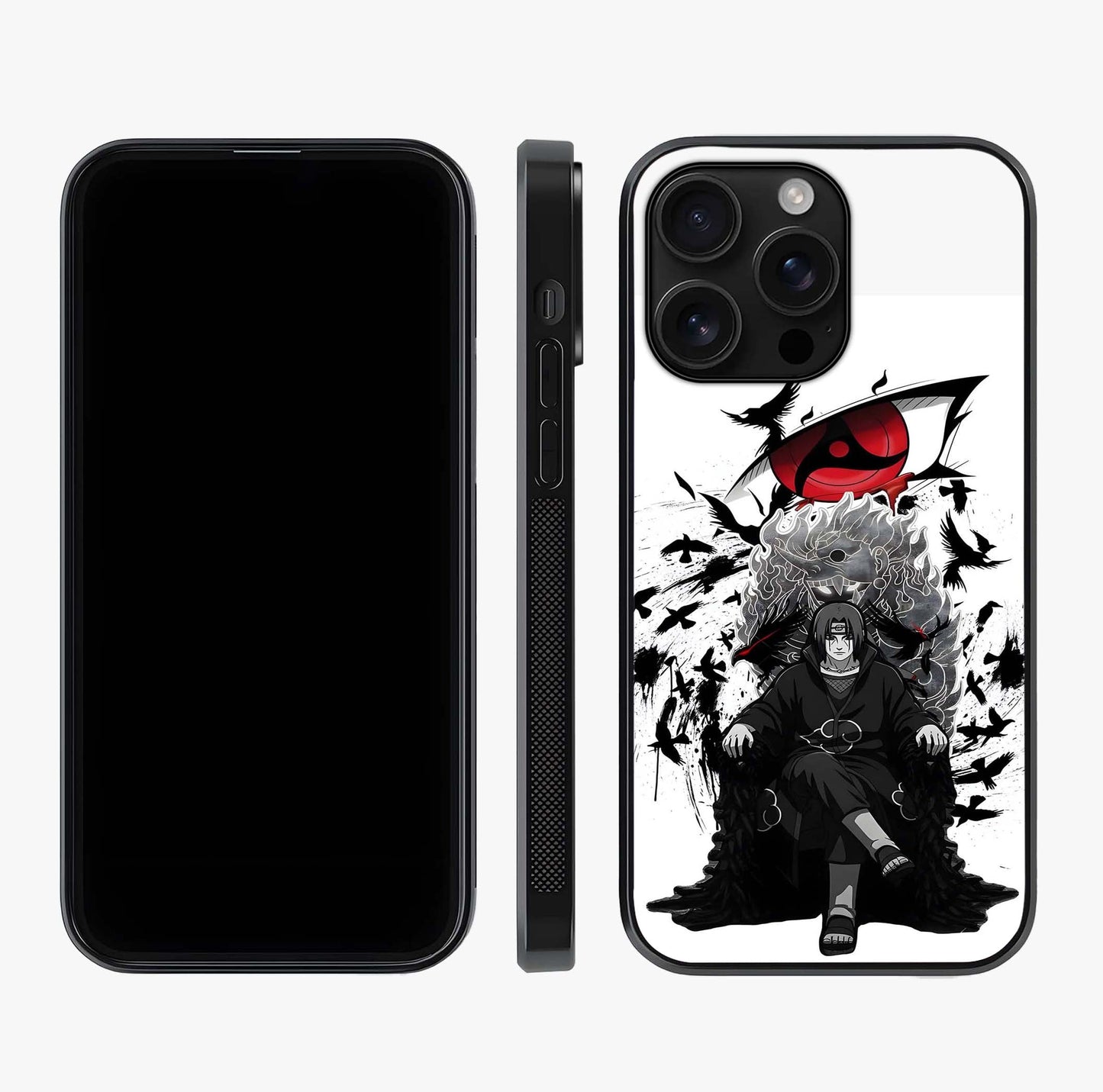 Uchiha Shadow Throne Glass Case displayed upright for full design visibility and premium finish.