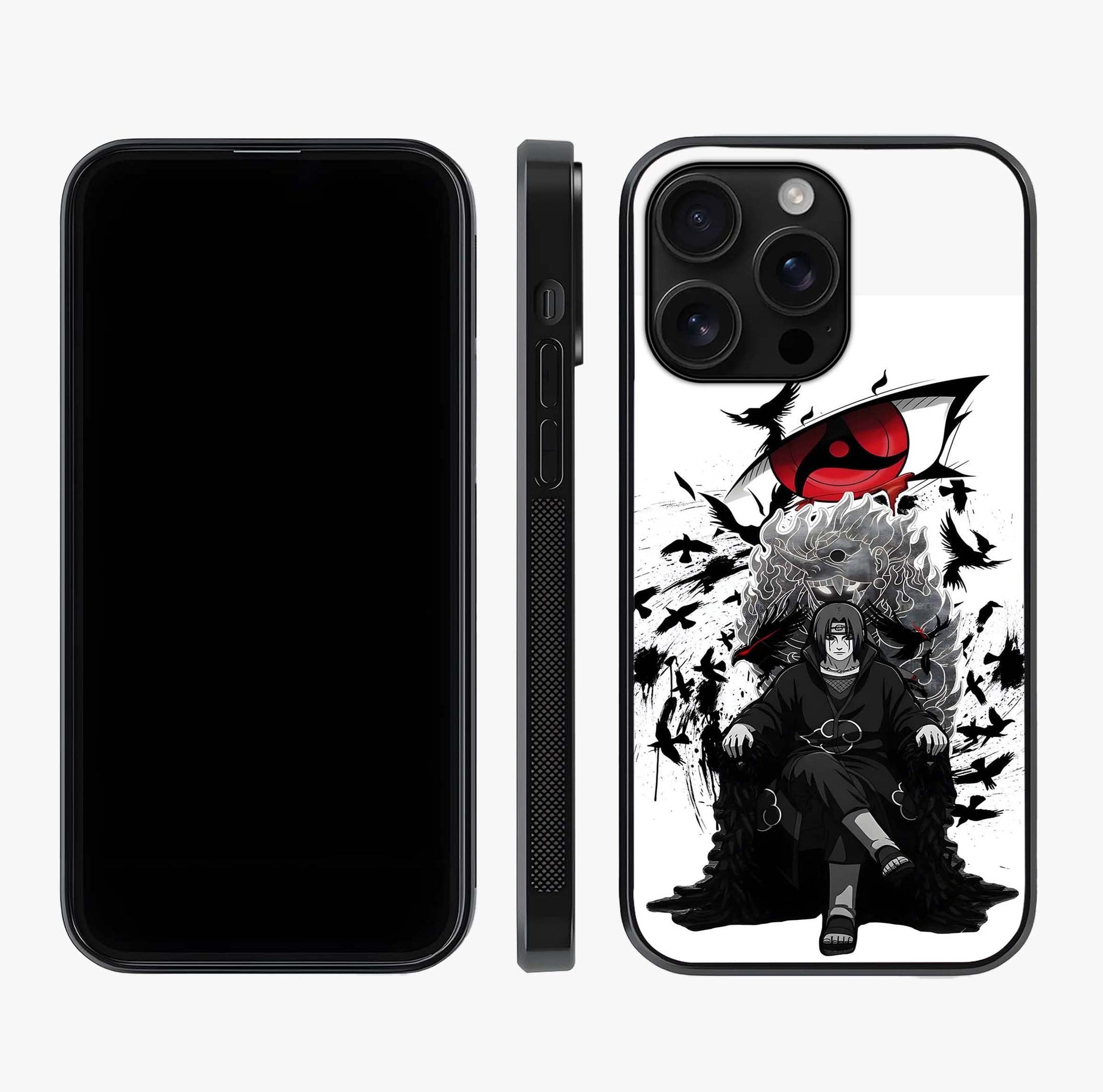 Uchiha Shadow Throne Glass Case displayed upright for full design visibility and premium finish.