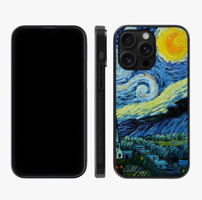 Van Gogh Art Glass Case displayed upright for full design visibility and premium finish.
