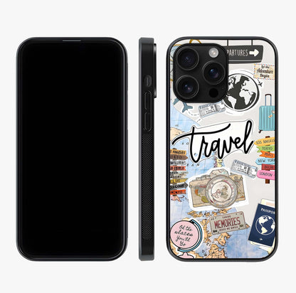 Wanderlust Journal Glass Case displayed upright for full design visibility and premium finish.