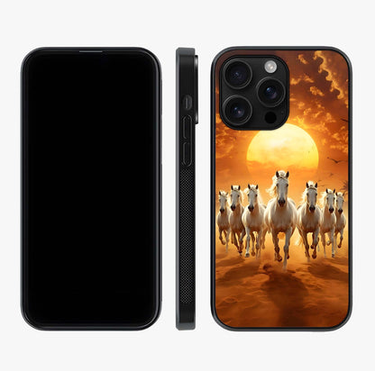 Wild Sunset Majesty Glass Case displayed upright for full design visibility and premium finish.