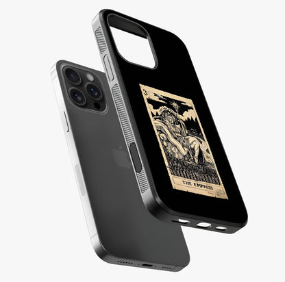 The Empress Glass Case laid diagonally highlighting side profile, edges and glossy glass shine.