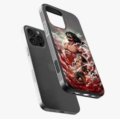 Titan Awakening Fury Glass Case laid diagonally highlighting side profile, edges and glossy glass shine.